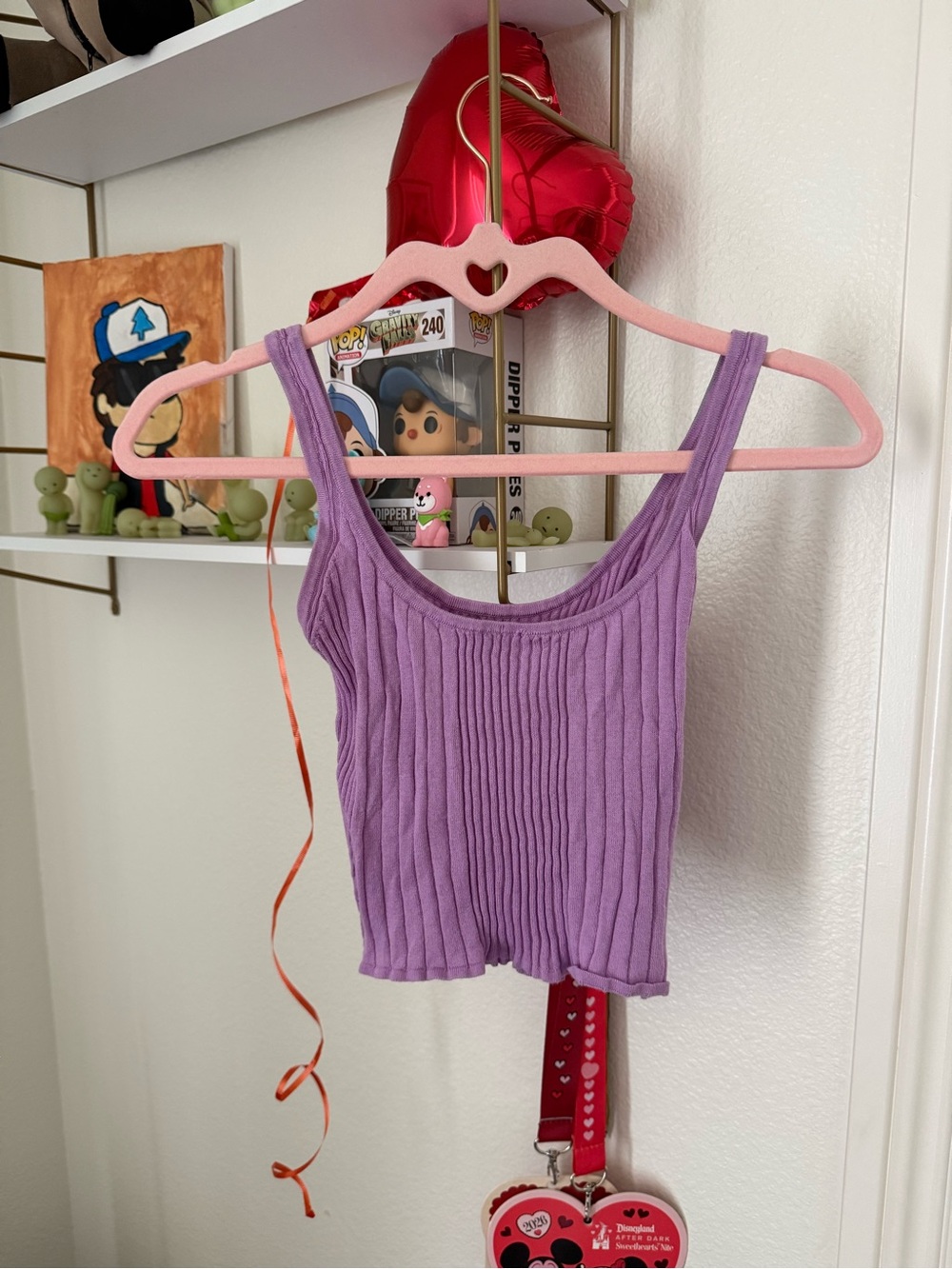 Calvin Klein Lavender Ribbed Crop Tank